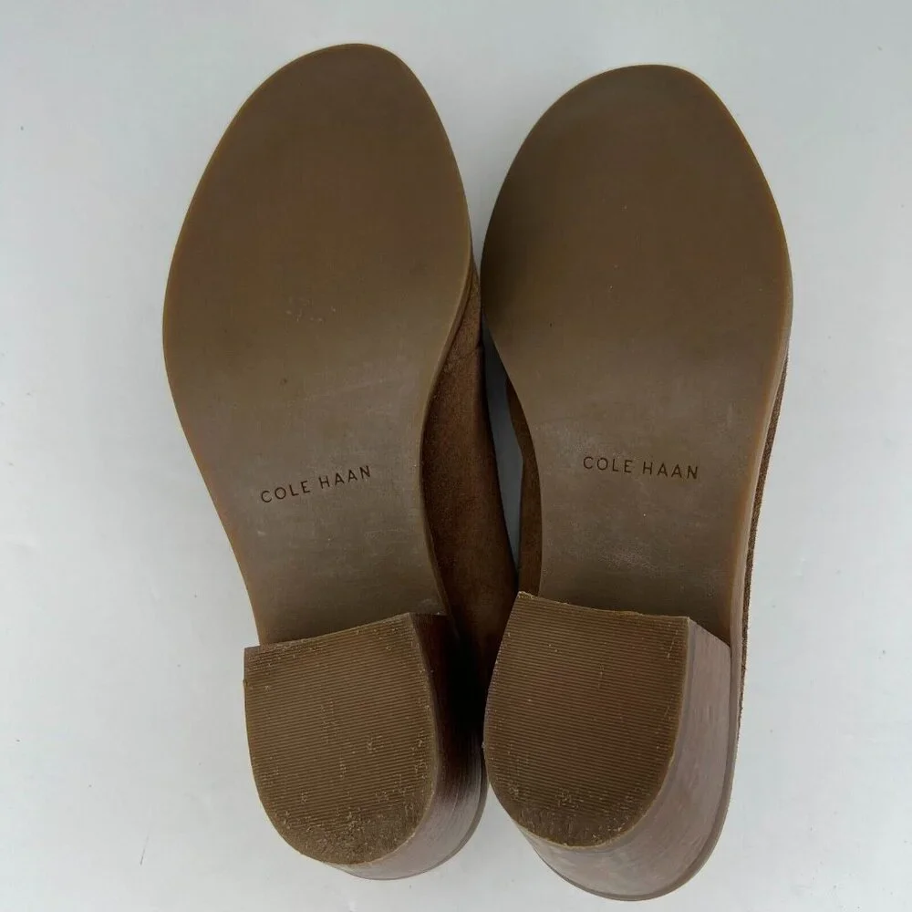 Cole Haan Womens W14844 Brown Faux Suede Block Heel Size 7 Slip-On Mules - Picture 9 of 11